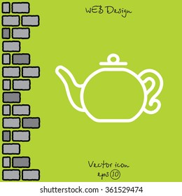 Web line icon. Teapot