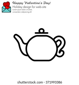 Web line icon. Teapot
