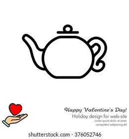 Web line icon. Teapot