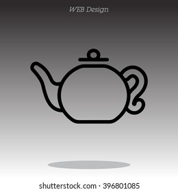 Web line icon. Teapot