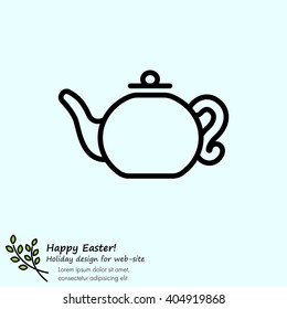 Web line icon. Teapot