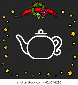 Web line icon. Teapot