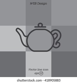 Web line icon. Teapot