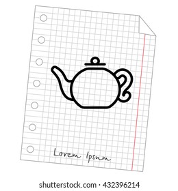 Web line icon. Teapot