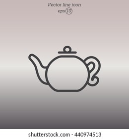 Web line icon. Teapot