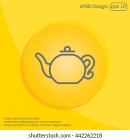 Web line icon. Teapot