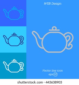 Web line icon. Teapot