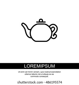 Web line icon. Teapot