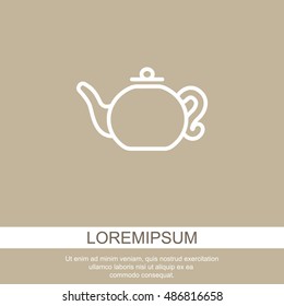 Web line icon. Teapot