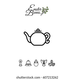 Web line icon. Teapot