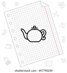 Web line icon. Teapot