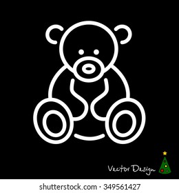 Web line icon. Teddy bear, children's toy