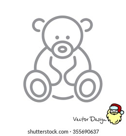 Web line icon. Teddy bear, children's toy