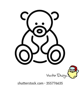 Web line icon. Teddy bear, children's toy
