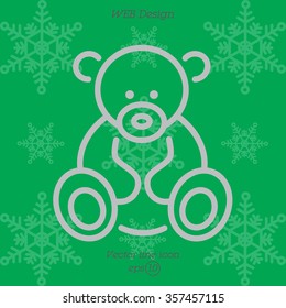 Web line icon. Teddy bear, children's toy