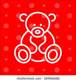 Web line icon. Teddy bear, children's toy
