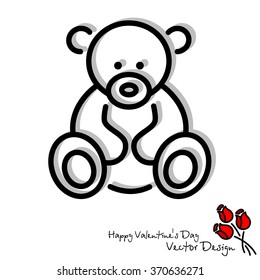 Web line icon. Teddy bear, children's toy