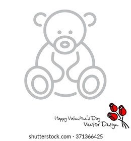 Web line icon. Teddy bear, children's toy