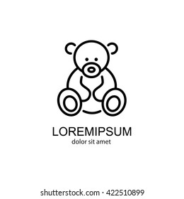 Web Line Icon. Teddy Bear, Children's Toy