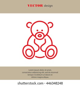 Web line icon. Teddy bear, children's toy