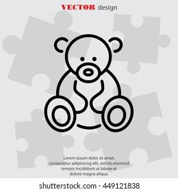 Web line icon. Teddy bear, children's toy