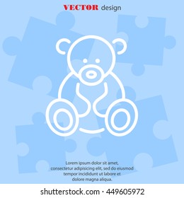 Web line icon. Teddy bear, children's toy