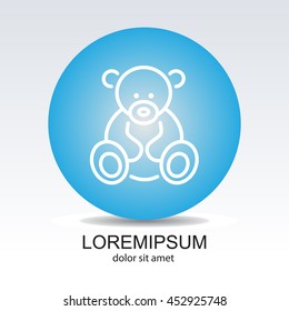 Web line icon. Teddy bear, children's toy
