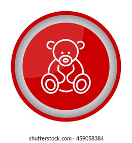 Web line icon. Teddy bear, children's toy