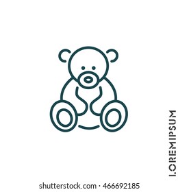 Web line icon. Teddy bear, children's toy