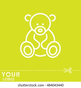 Web line icon. Teddy bear, children's toy