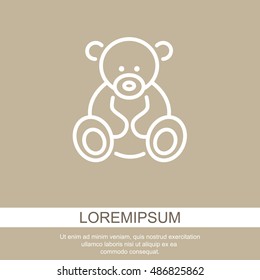 Web line icon. Teddy bear, children's toy