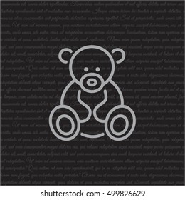 Web line icon. Teddy bear, children's toy