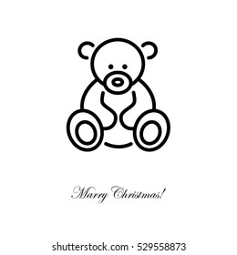 Web line icon. Teddy bear, children's toy