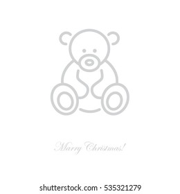 Web line icon. Teddy bear, children's toy