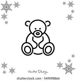 Web line icon. Teddy bear, children's toy