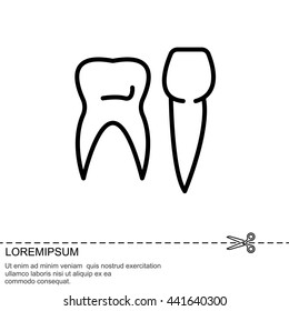 Web line icon. Teeth