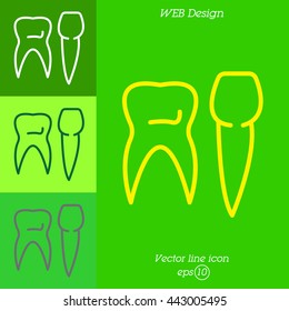 Web line icon. Teeth