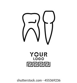 Web line icon. Teeth