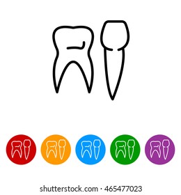 Web line icon. Teeth