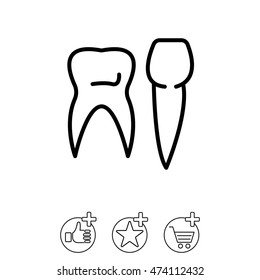 Web line icon. Teeth