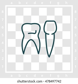 Web line icon. Teeth