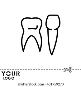 Web line icon. Teeth