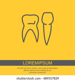 Web line icon. Teeth