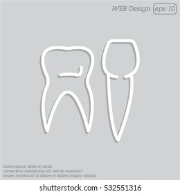 Web line icon. Teeth