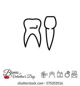 Web line icon. Teeth