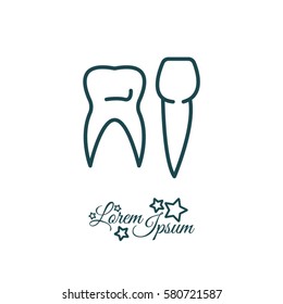 Web line icon. Teeth