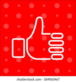 Web line icon. Thumbs up