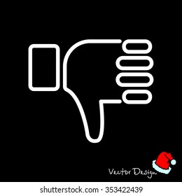 Web line icon. Thumbs Down, dislike