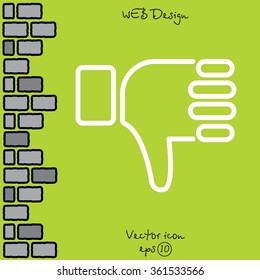 Web line icon. Thumbs Down, dislike