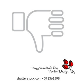 Web line icon. Thumbs Down, dislike